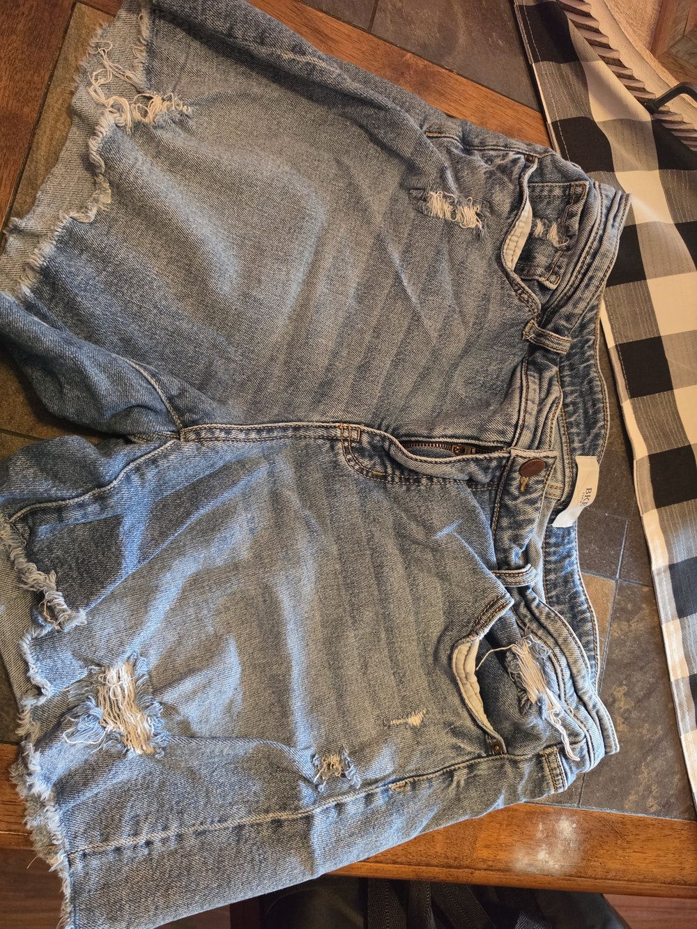 BKE Light Blue Distressed Denim Jean Shorts